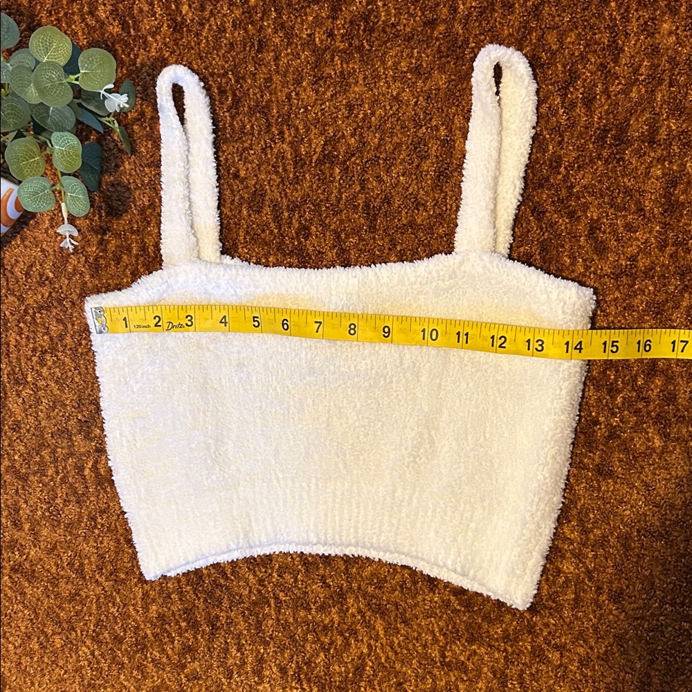 Chic Cream Women's Fuzzy Crop Top - Picture 2 of 5